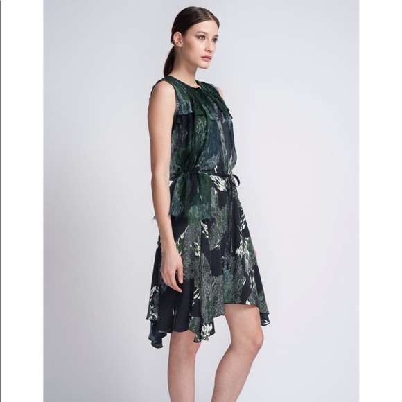 Edun Marble Print Silk Dress size Large - Picture 2 of 5